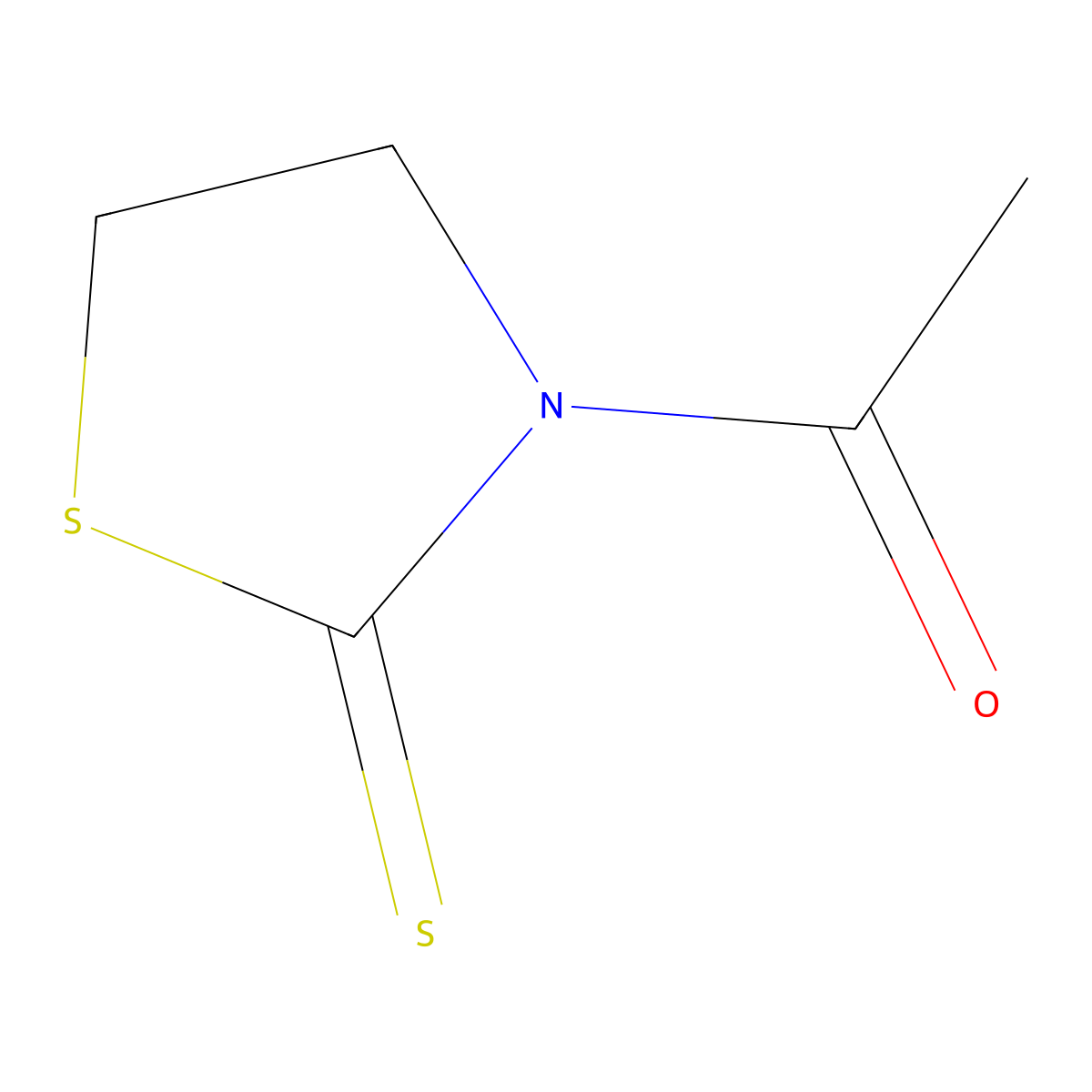 1-(2-Sulfanylidene-1,3-thiazolidin-3-yl)ethan-1-one molecular structure, CAS 76397-53-0