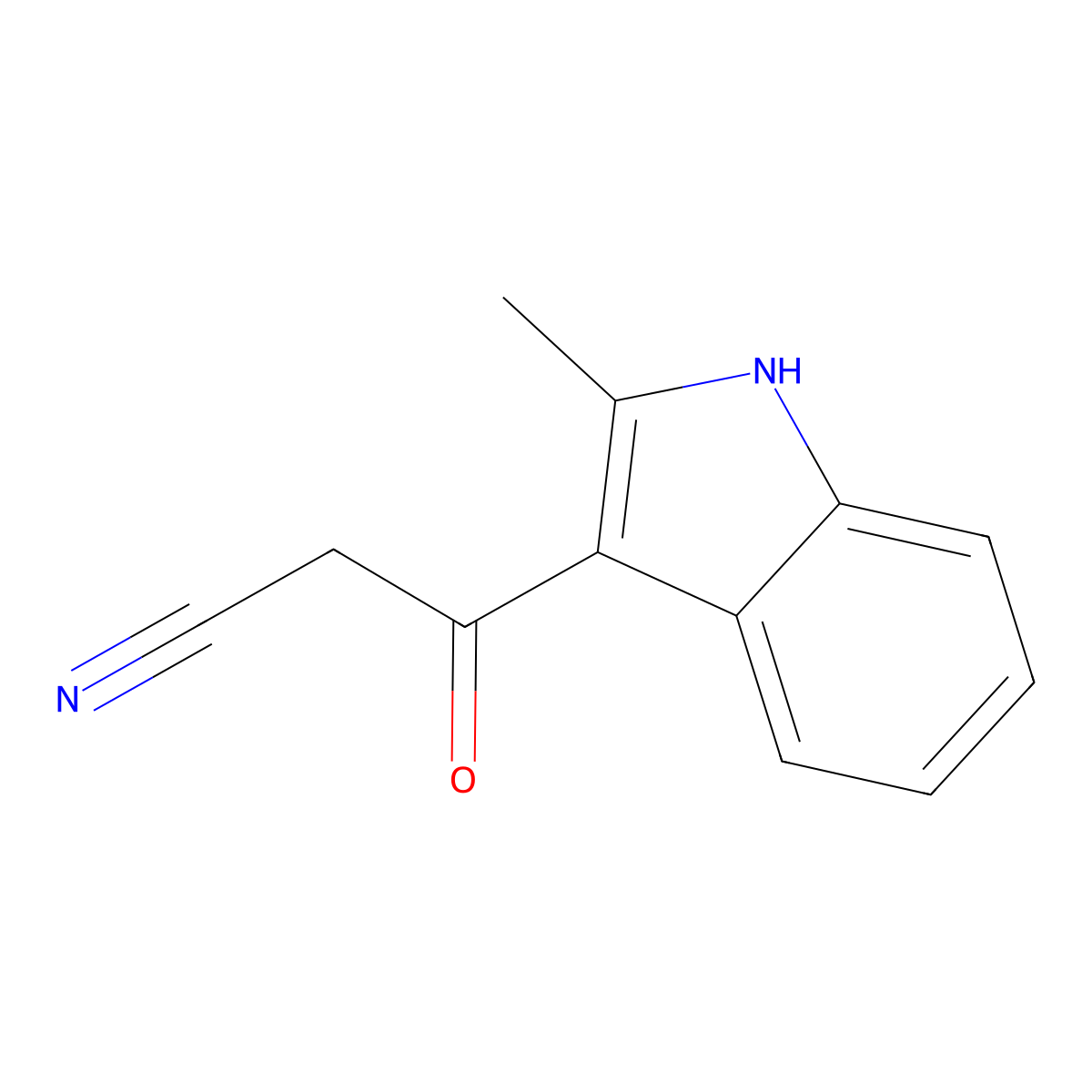 3-(2-Methyl-1h-indol-3-yl)-3-oxopropanenitrile molecular structure, CAS 76397-72-3