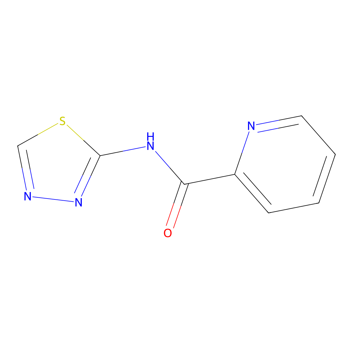 N-(1,3,4-thiadiazol-2-yl)picolinamide molecular structure, CAS 76399-65-0