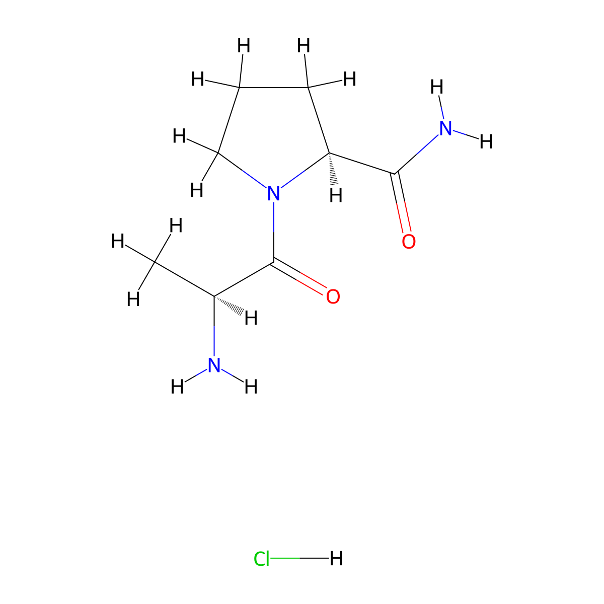 H-Ala-Pro-Nh2 HCl molecular structure, CAS 76399-73-0