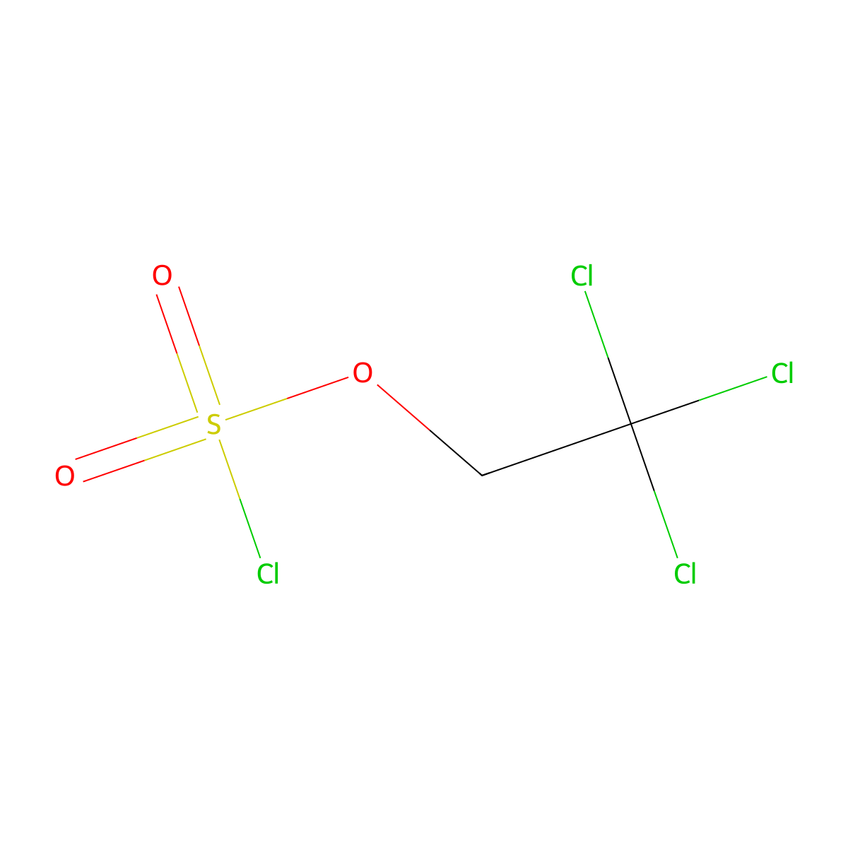 1,1,1-Trichloro-2-chlorosulfonyloxyethane molecular structure, CAS 764-09-0