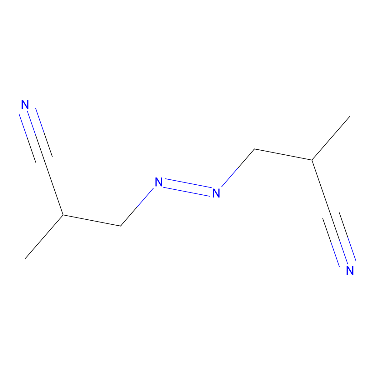 4,4'-Azobisisobutyronitrile molecular structure, CAS 764-28-3