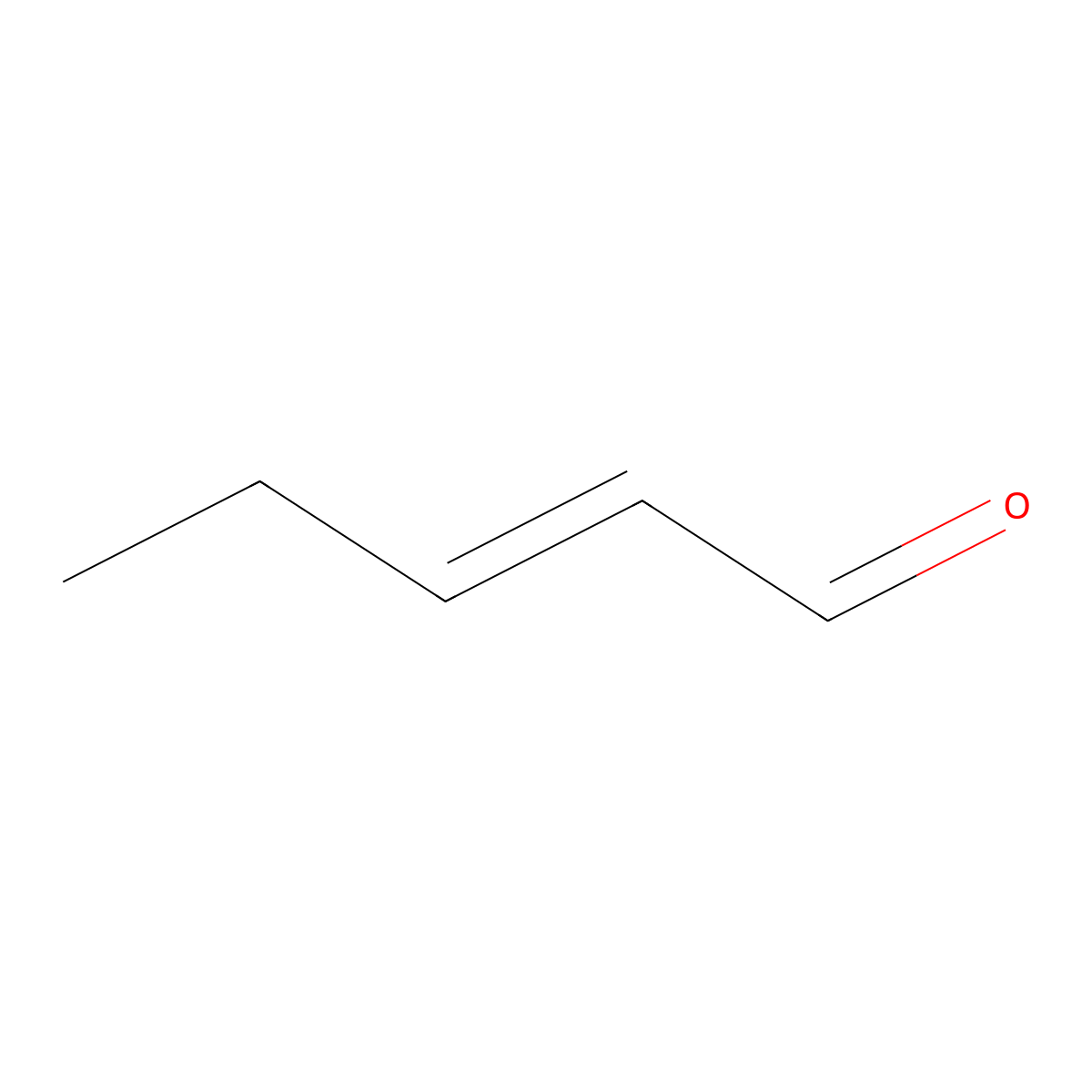 2-Pentenal molecular structure, CAS 764-39-6