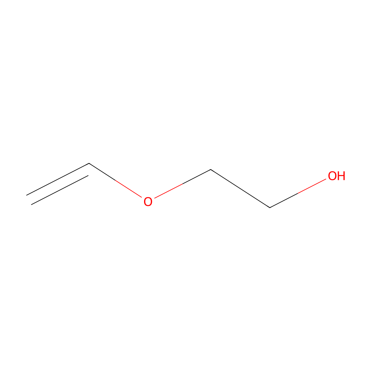 Hydroxyethyl vinyl ether molecular structure, CAS 764-48-7