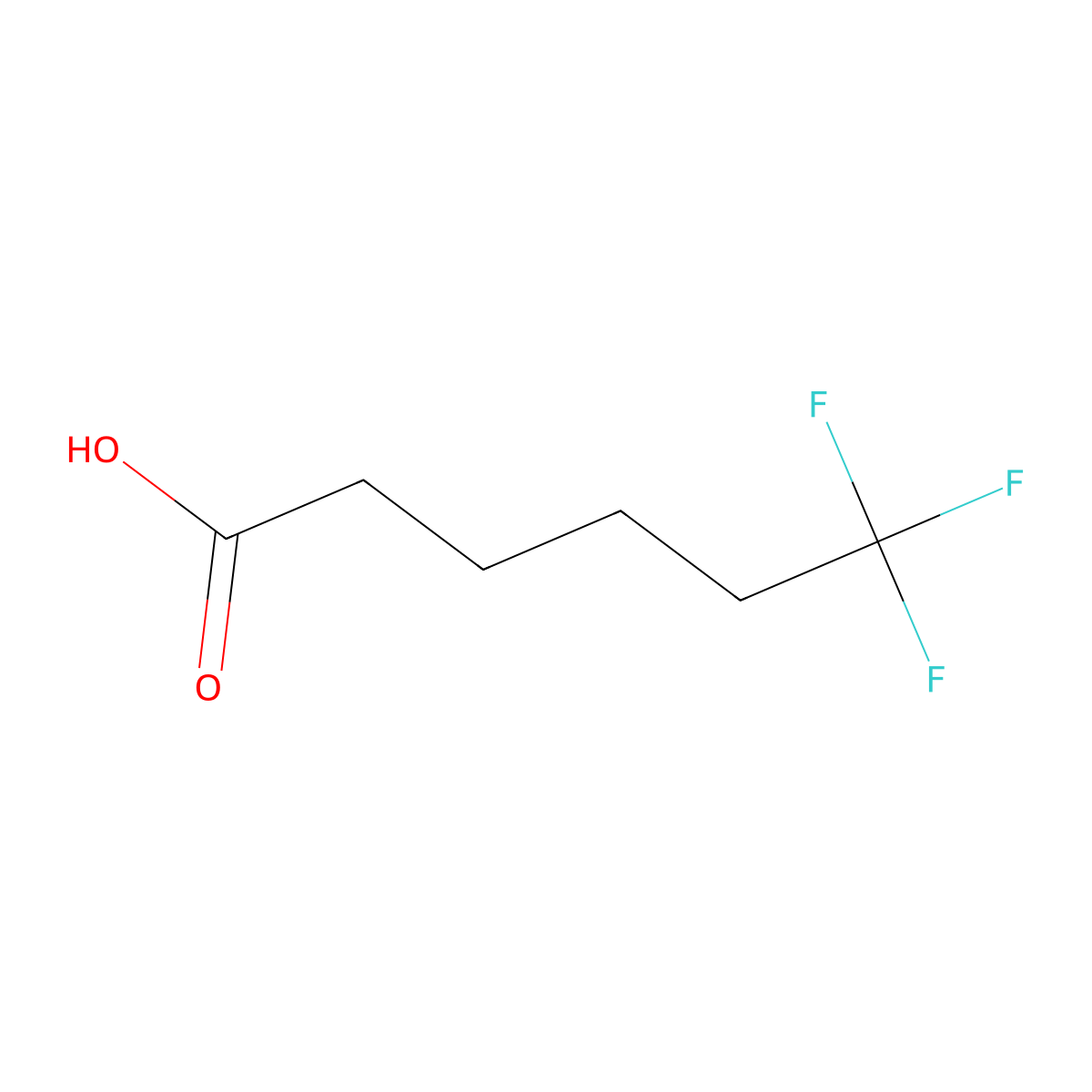 6,6,6-Trifluorohexanoic acid molecular structure, CAS 764-64-7