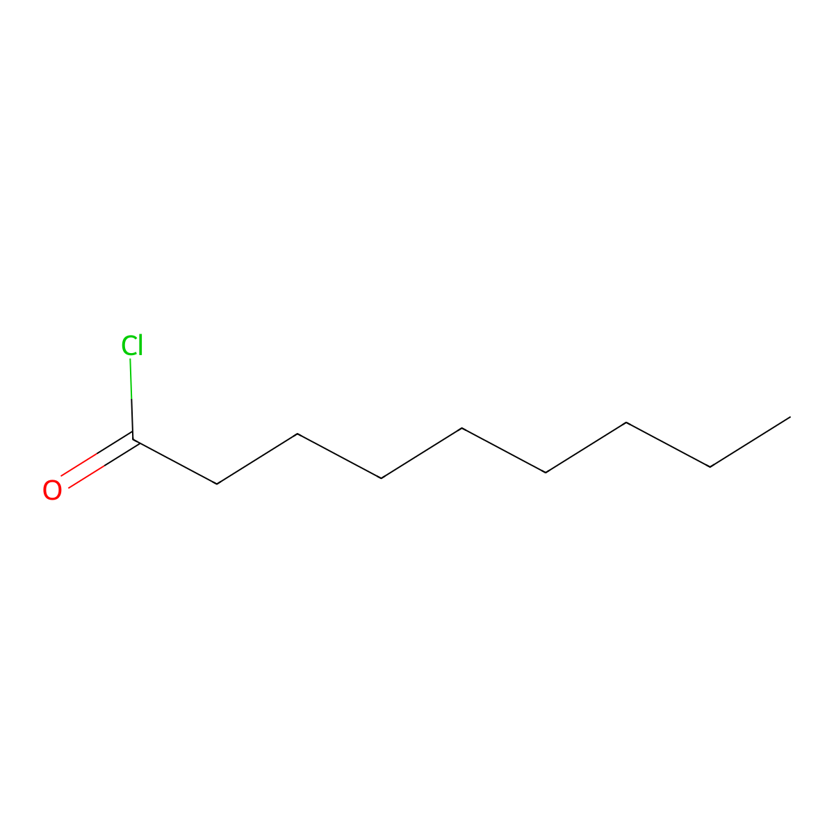 Nonanoyl chloride molecular structure, CAS 764-85-2