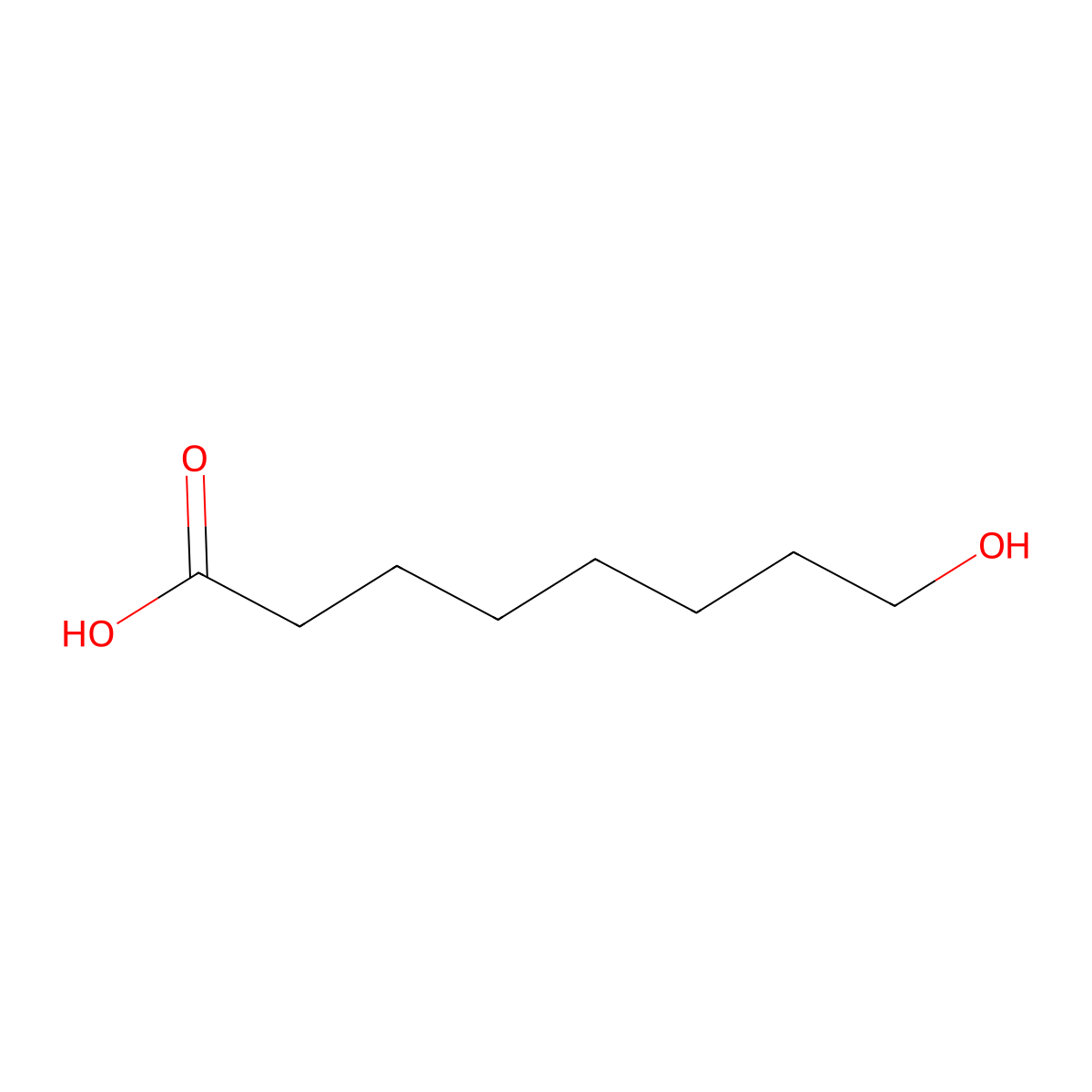 8-Hydroxyoctanoic acid molecular structure, CAS 764-89-6