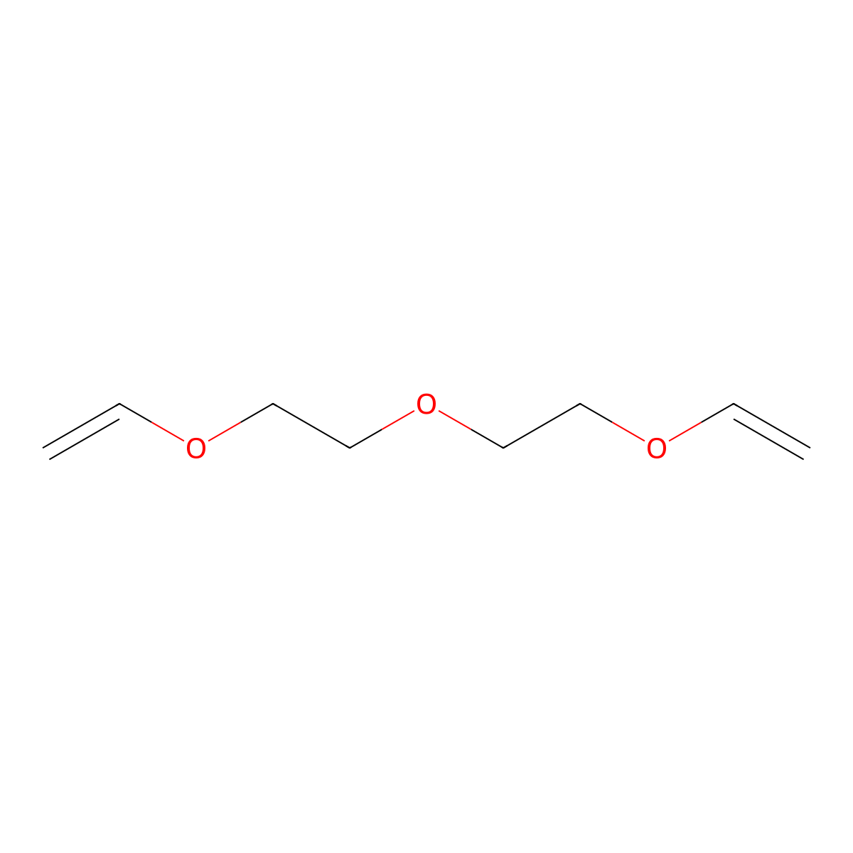 Diethylene glycol divinyl ether molecular structure, CAS 764-99-8