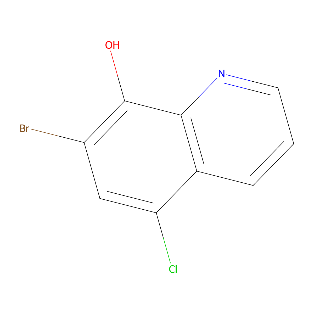 8-Quinolinol, 7-bromo-5-chloro- molecular structure, CAS 7640-33-7
