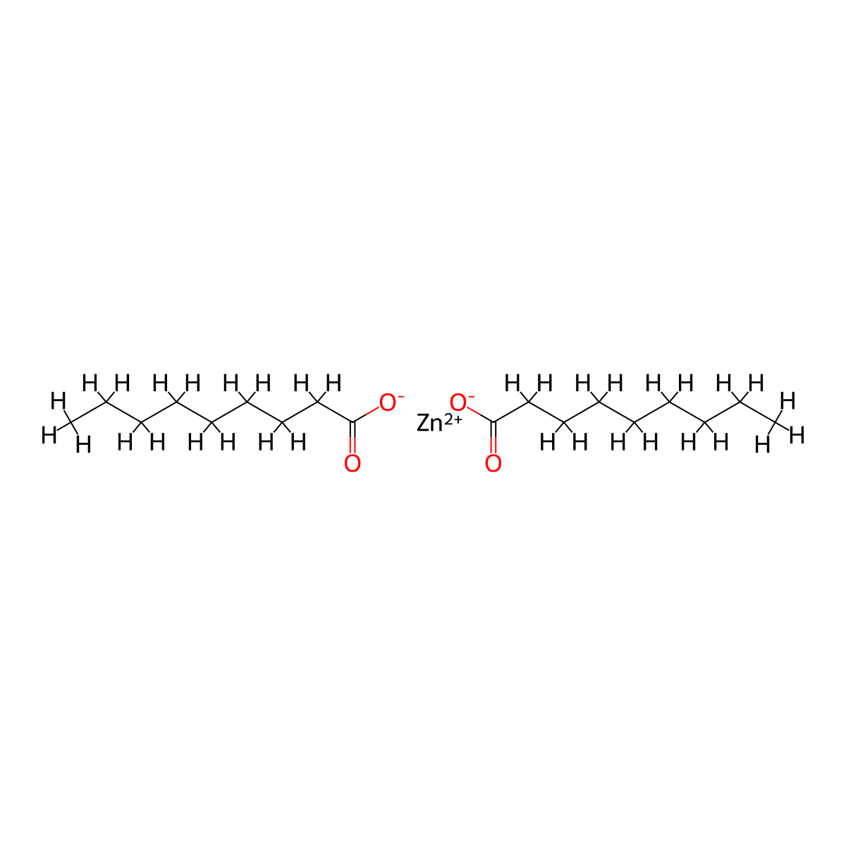 ZINC pelargonate molecular structure, CAS 7640-78-0