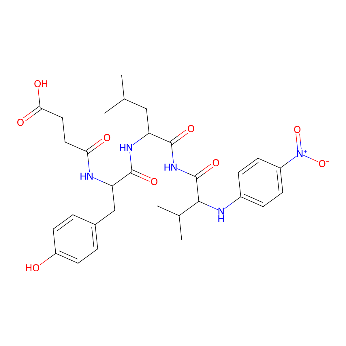 Succinyl-tyrosyl-leucyl-valine-4-nitroanilide molecular structure, CAS 76402-49-8