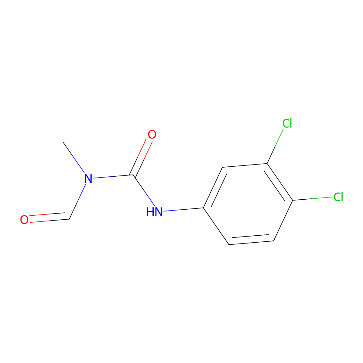 3-(3,4-Dichlorophenyl)-1-formyl-1-methylurea molecular structure, CAS 76409-92-2