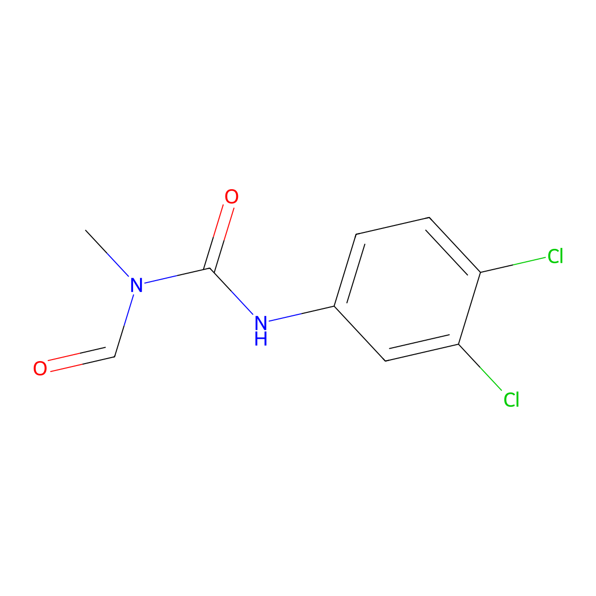 3-(3,4-Dichlorophenyl)-1-formyl-1-methylurea molecular structure, CAS 76409-92-2