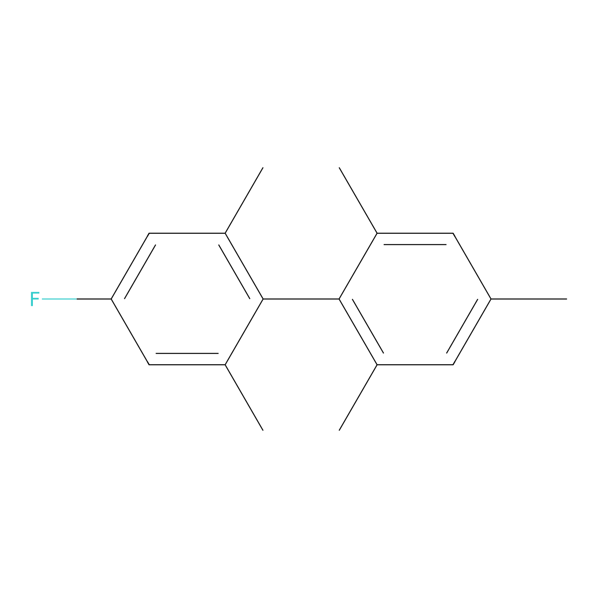 2-(4-Fluoro-2,6-dimethylphenyl)-1,3,5-trimethylbenzene molecular structure, CAS 76411-05-7