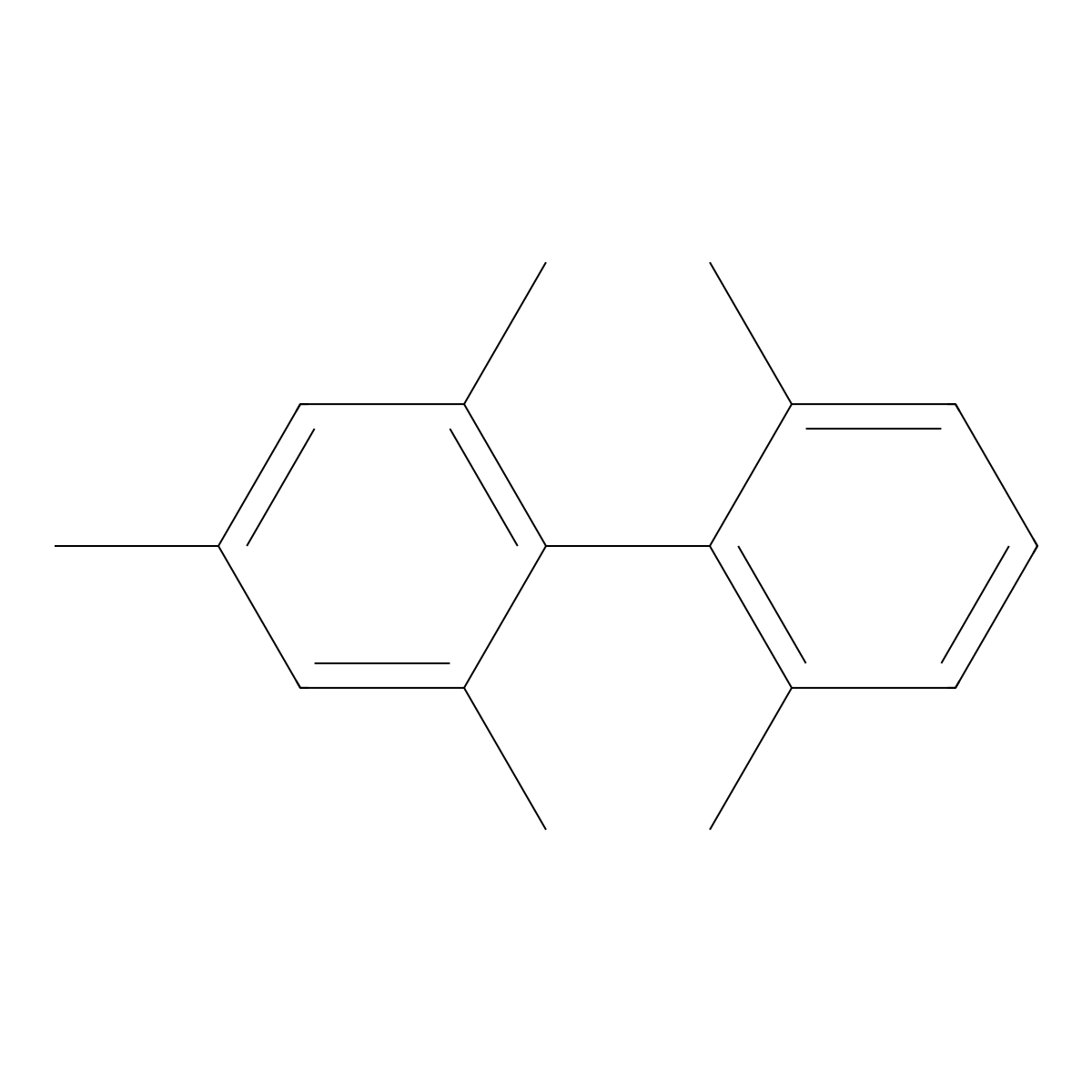 1,1'-Biphenyl, 2,2',4,6,6'-pentamethyl- molecular structure, CAS 76411-12-6