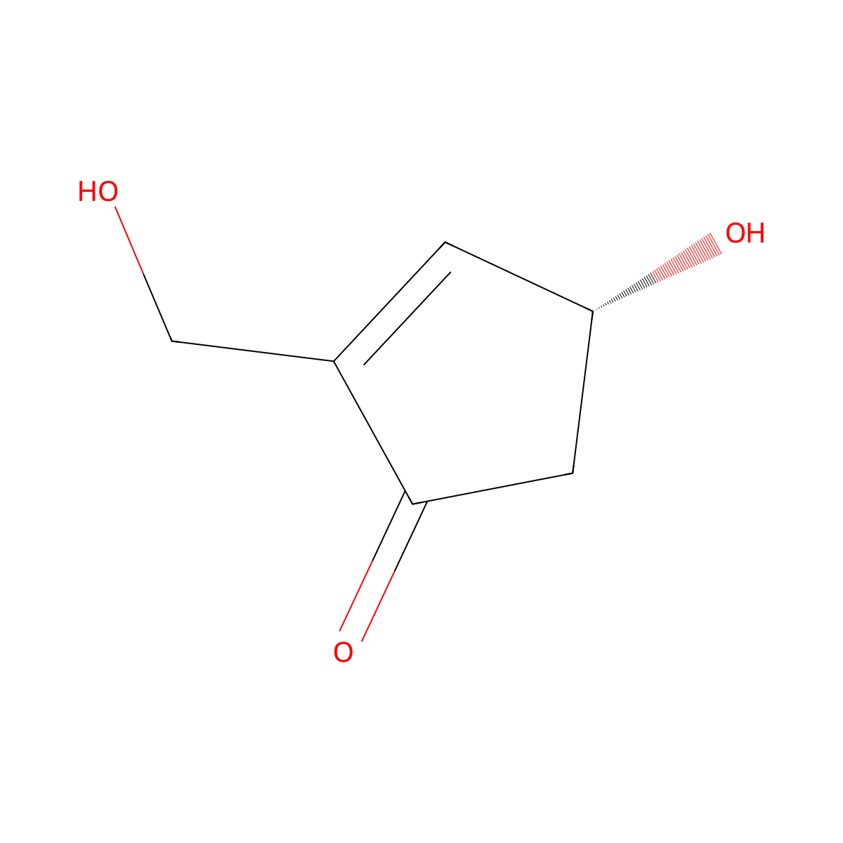 (4R)-4-Hydroxy-2-(hydroxymethyl)cyclopent-2-en-1-one molecular structure, CAS 76420-07-0