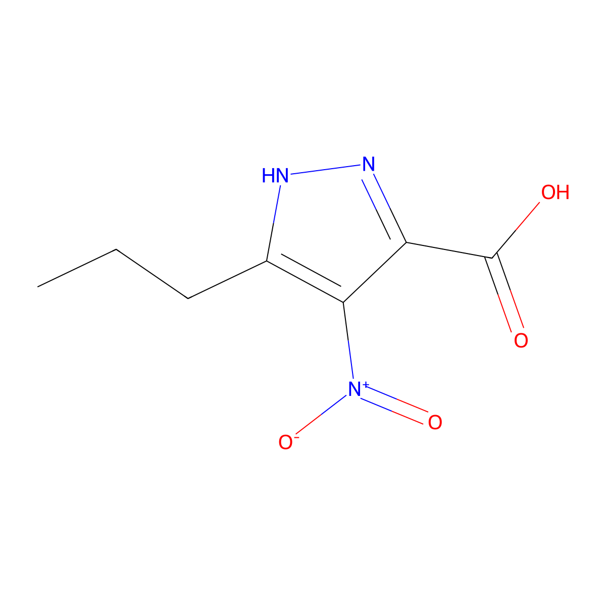 4-nitro-5-propyl-1H-pyrazole-3-carboxylic acid molecular structure, CAS 76424-48-1
