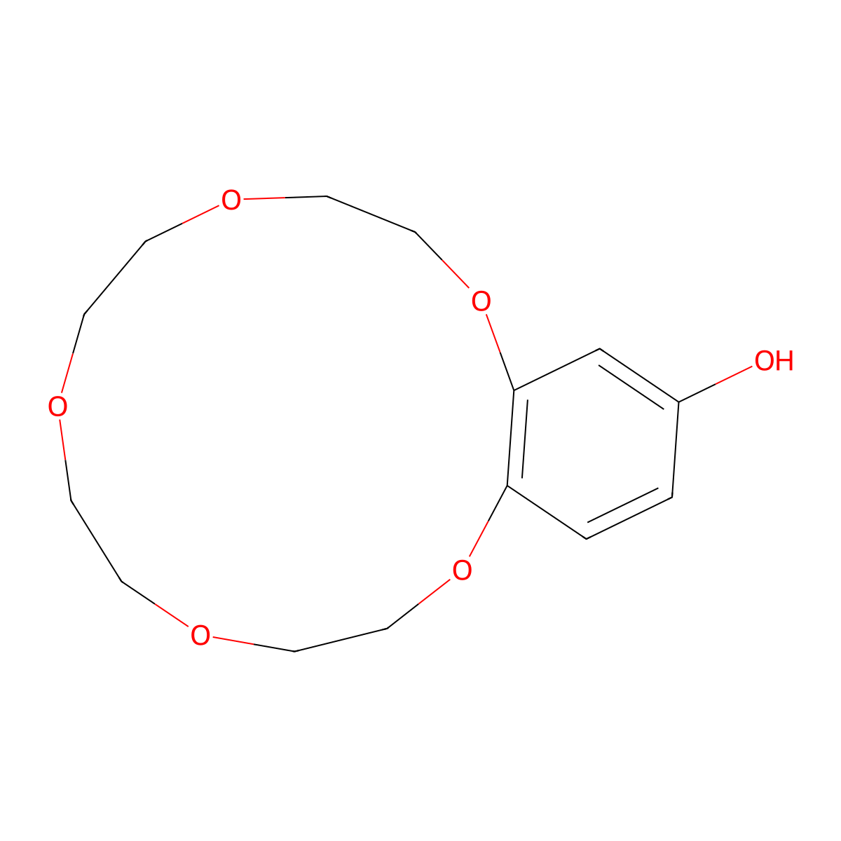 2,3,5,6,8,9,11,12-Octahydrobenzo[b][1,4,7,10,13]pentaoxacyclopentadecin-15-ol molecular structure, CAS 76427-67-3