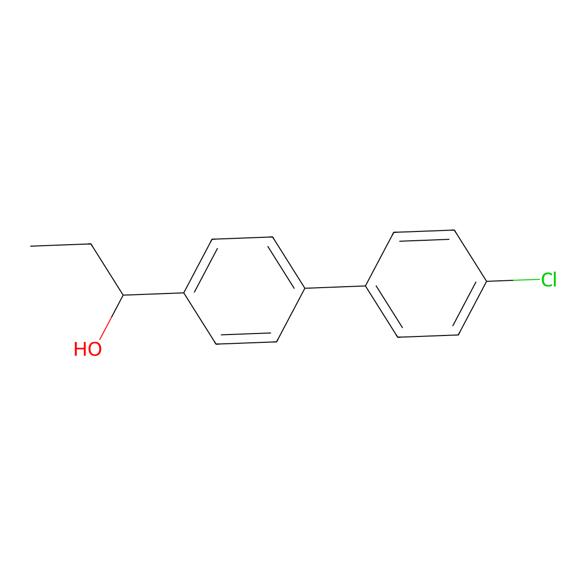 1-[4-(4-Chlorophenyl)phenyl]propanol molecular structure, CAS 76431-76-0