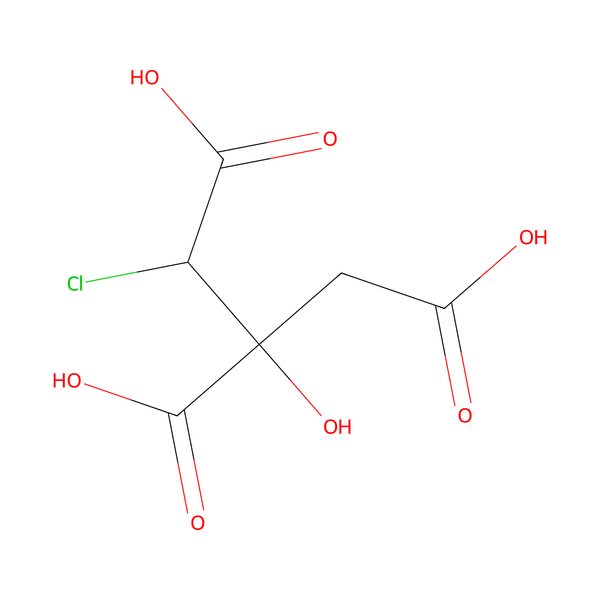 Chlorocitric acid molecular structure, CAS 76432-78-5