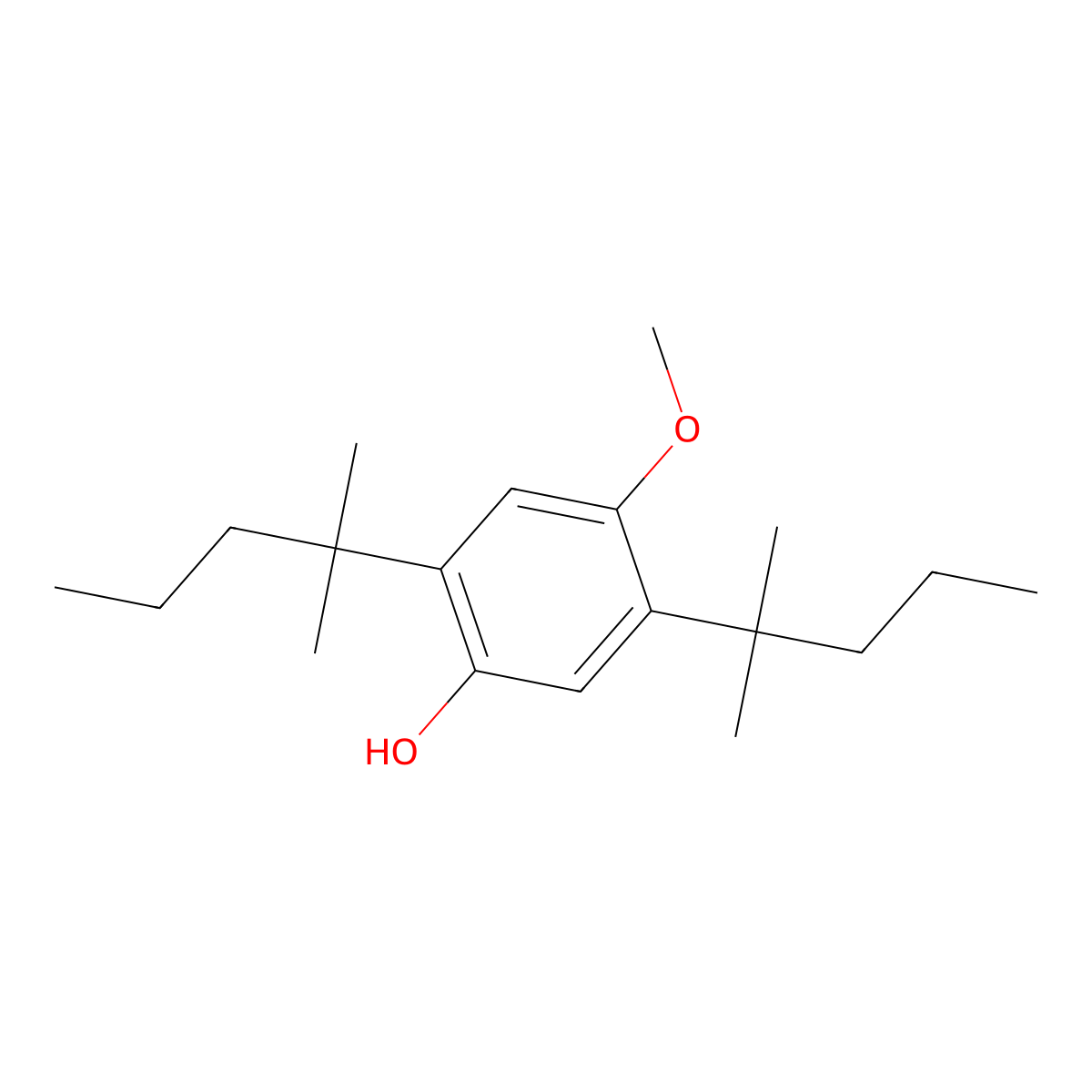 2,5-Bis(1,1-dimethylbutyl)-4-methoxyphenol molecular structure, CAS 76434-12-3