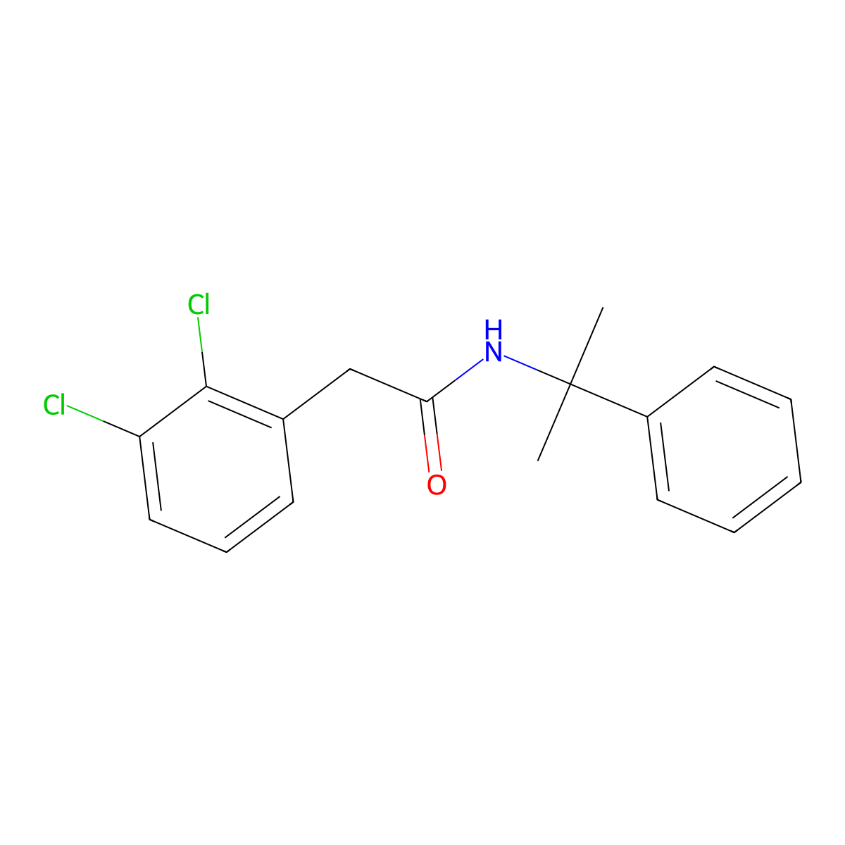 2-(2,3-Dichlorophenyl)-N-(2-phenylpropan-2-yl)acetamide molecular structure, CAS 76440-33-0