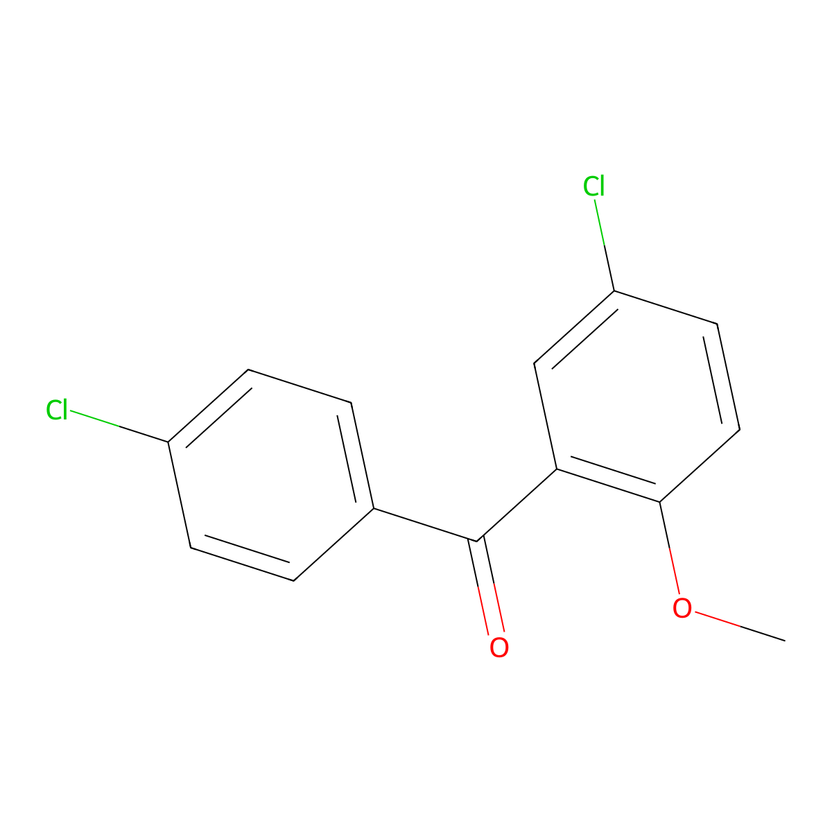 (5-Chloro-2-methoxy-phenyl)-(4-chlorophenyl)methanone molecular structure, CAS 76442-96-1