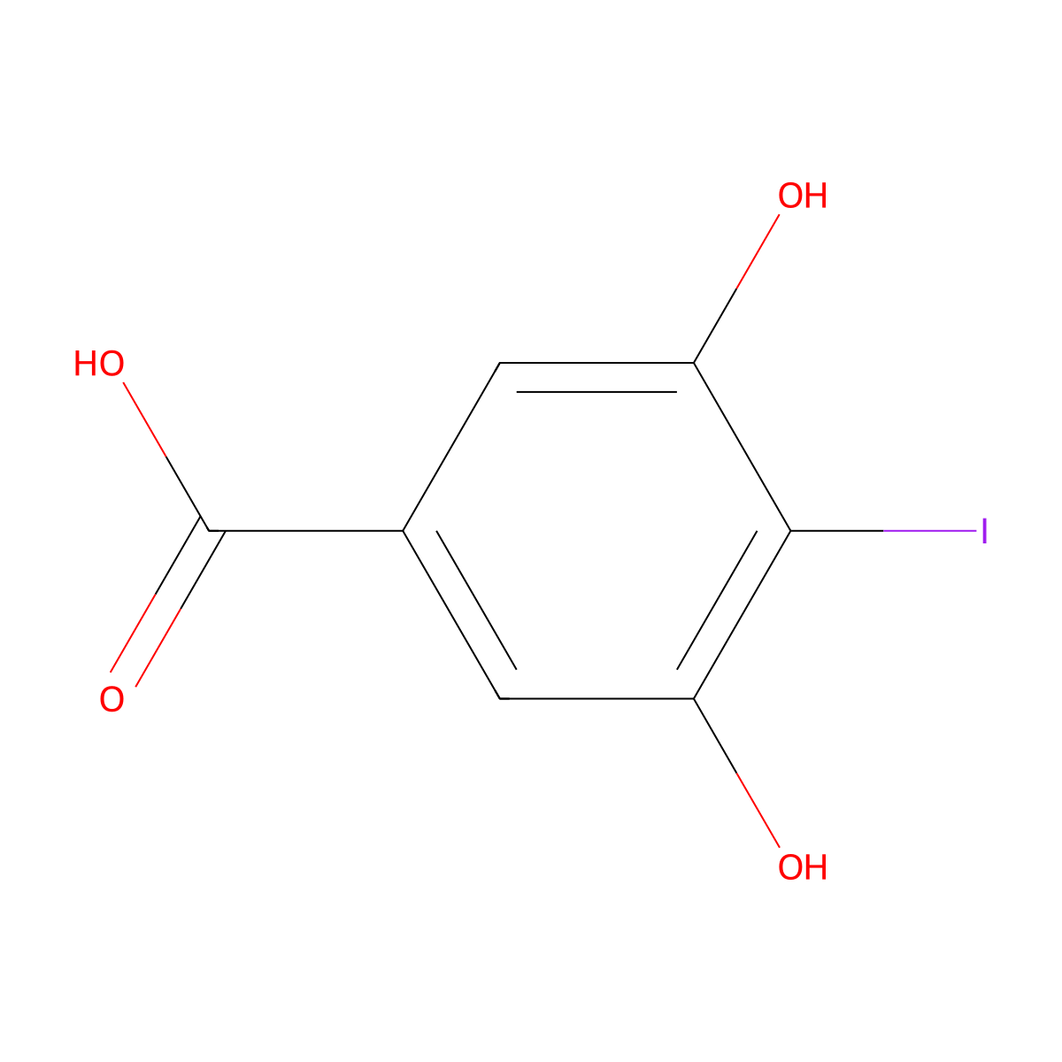 3,5-Dihydroxy-4-iodobenzoic acid molecular structure, CAS 76447-13-7