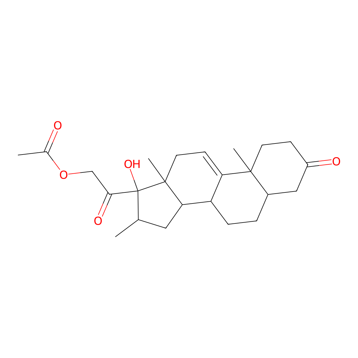 [2-(17-hydroxy-10,13,16-trimethyl-3-oxo-2,4,5,6,7,8,12,14,15,16-decahydro-1H-cyclopenta[a]phenanthren-17-yl)-2-oxoethyl] acetate molecular structure, CAS 7645-57-0