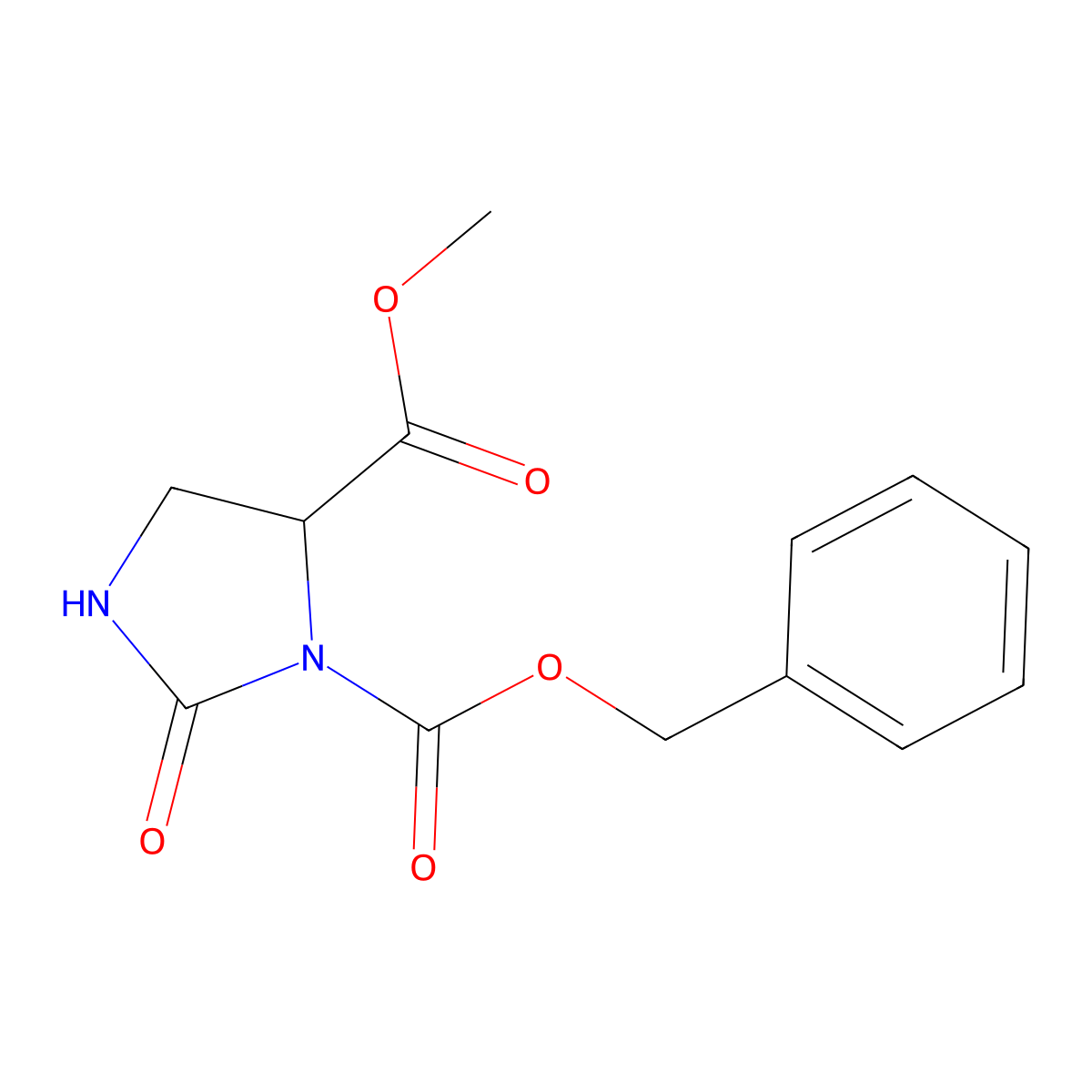 1-Benzyl 5-methyl 2-oxoimidazolidine-1,5-dicarboxylate molecular structure, CAS 76453-27-5