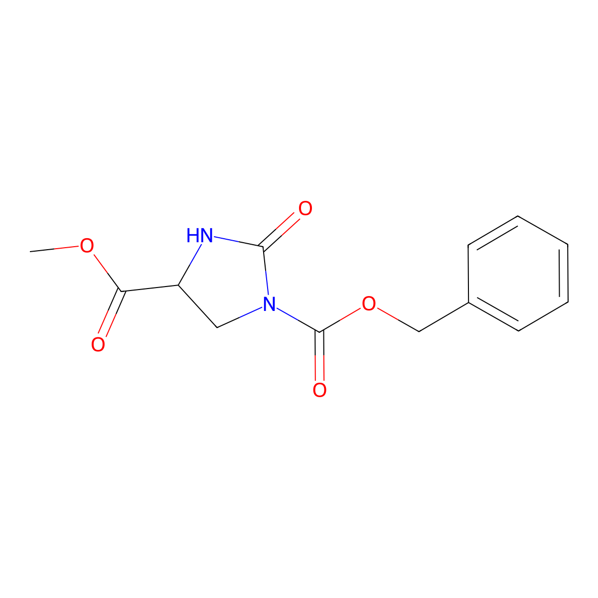 1-Benzyl 4-methyl 2-oxoimidazolidine-1,4-dicarboxylate molecular structure, CAS 76453-28-6