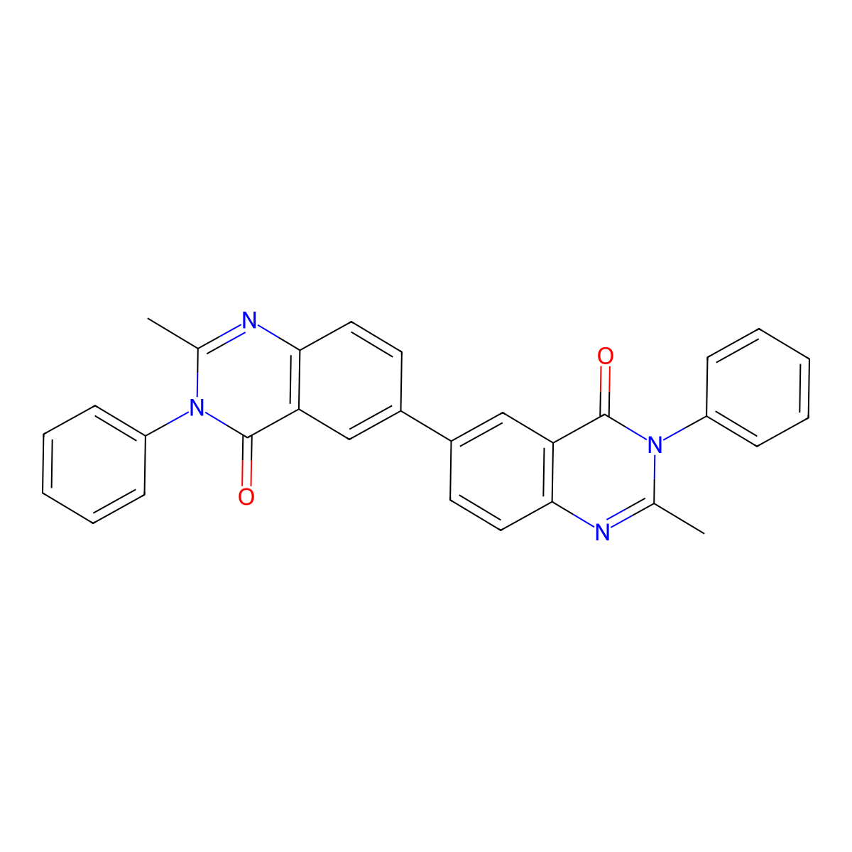 2-Methyl-6-(2-methyl-4-oxo-3-phenylquinazolin-6-yl)-3-phenylquinazolin-4-one molecular structure, CAS 76457-30-2