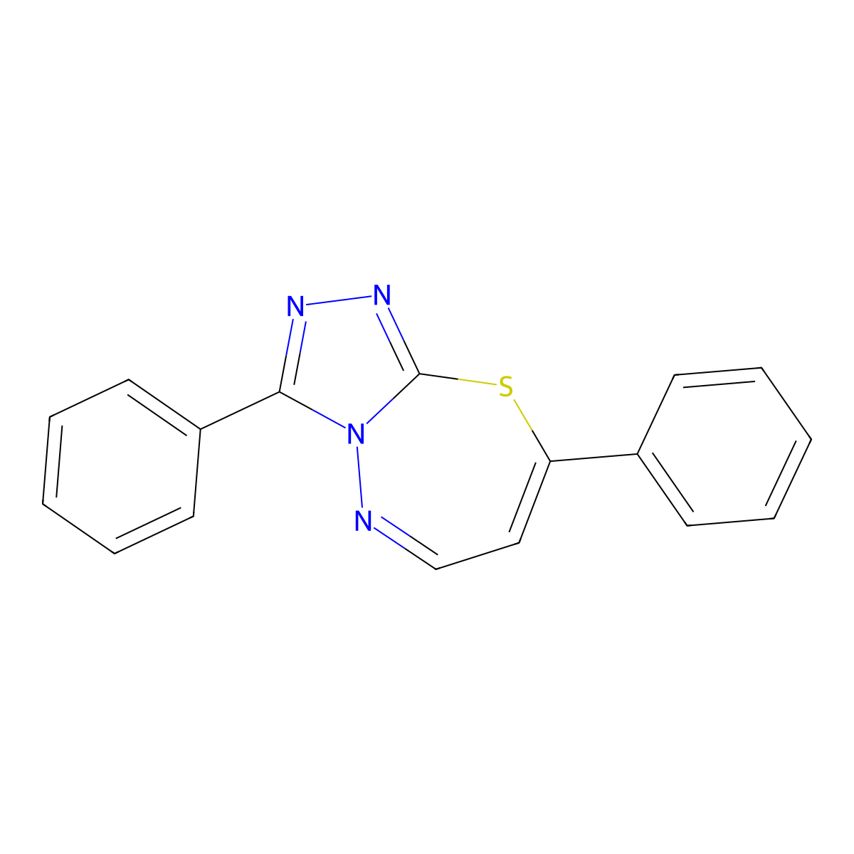 3,8-Diphenyl-[1,2,4]triazolo[3,4-b][1,3,4]thiadiazepine molecular structure, CAS 76457-82-4