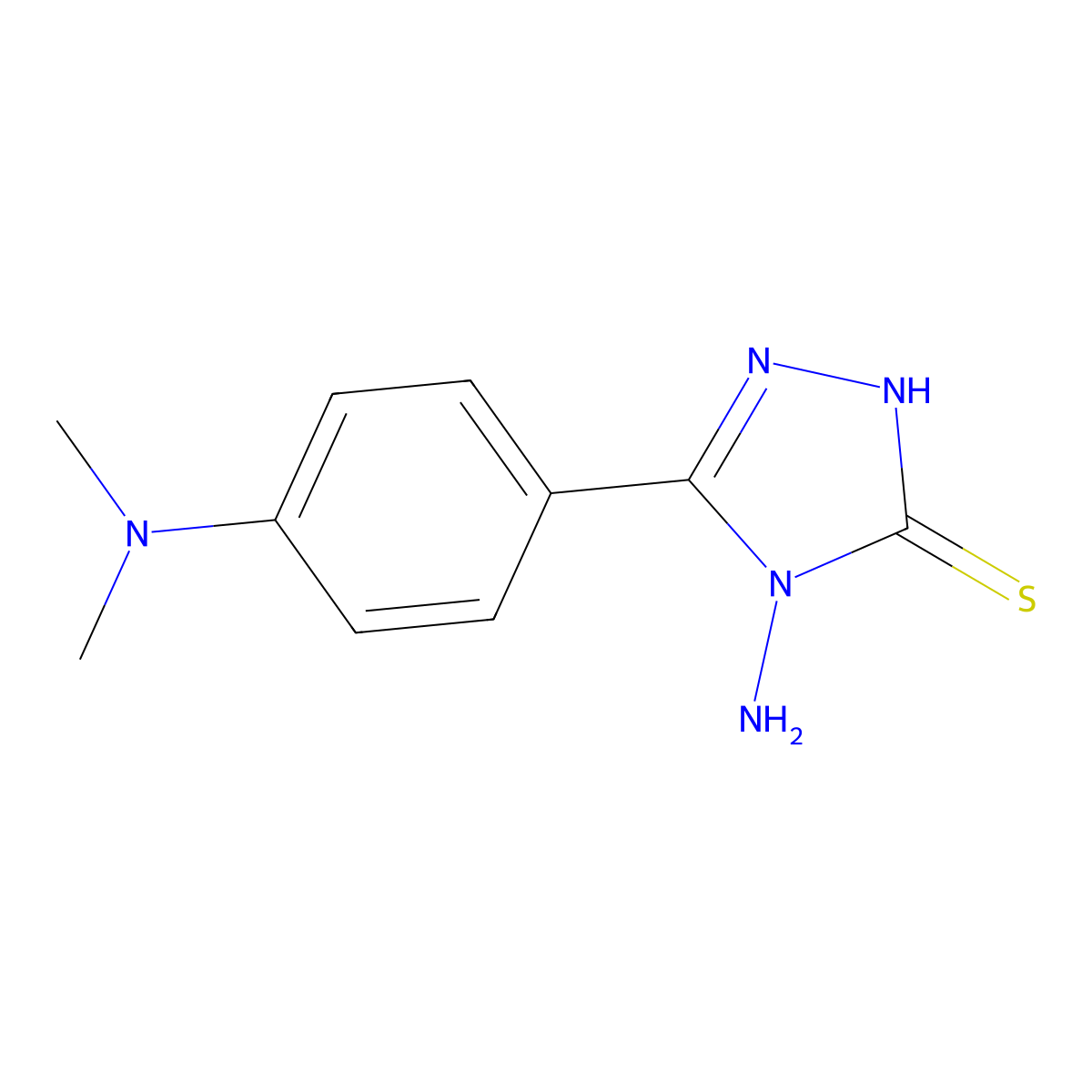 4-amino-5-[4-(dimethylamino)phenyl]-4H-1,2,4-triazole-3-thiol molecular structure, CAS 76457-90-4