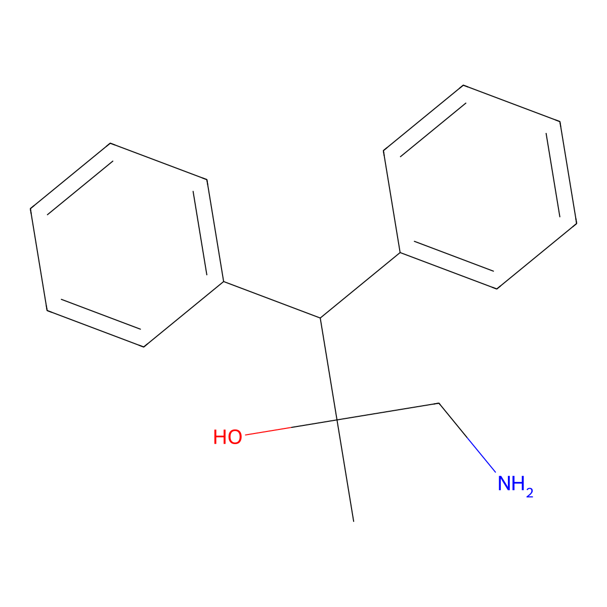 3-Amino-2-methyl-1,1-diphenylpropan-2-ol molecular structure, CAS 764597-32-2