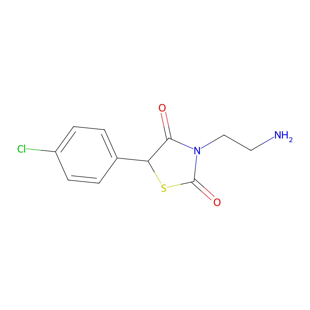 3-(2-Aminoethyl)-5-(4-chlorophenyl)thiazolidine-2,4-dione molecular structure, CAS 764597-44-6