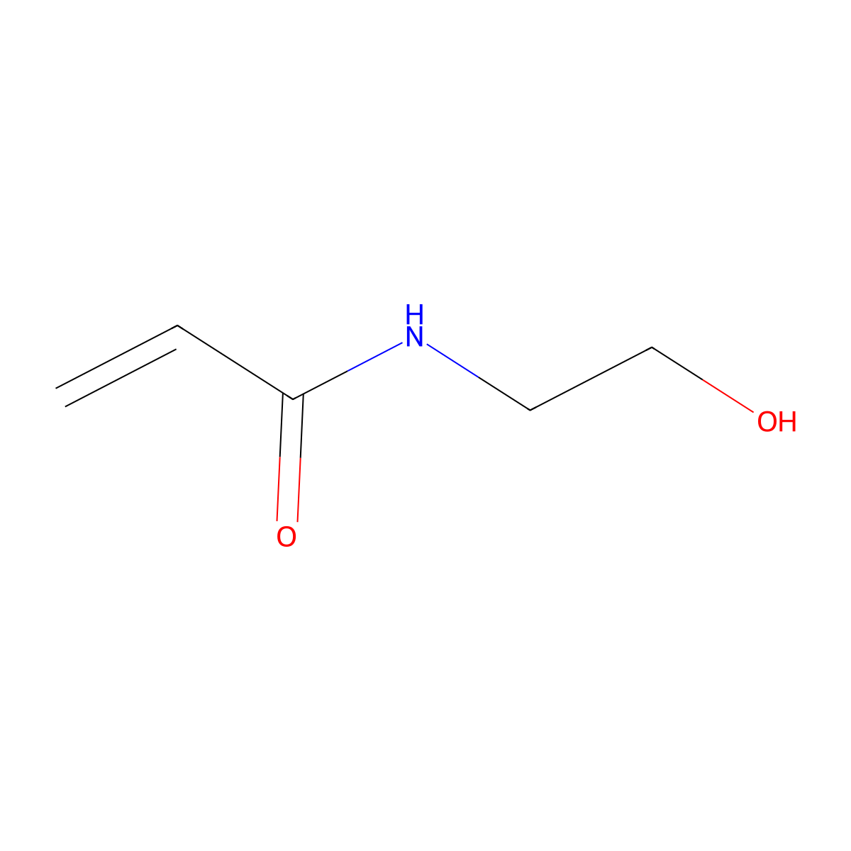 N-(2-Hydroxyethyl)acrylamide (stabilized with MEHQ) molecular structure, CAS 7646-67-5
