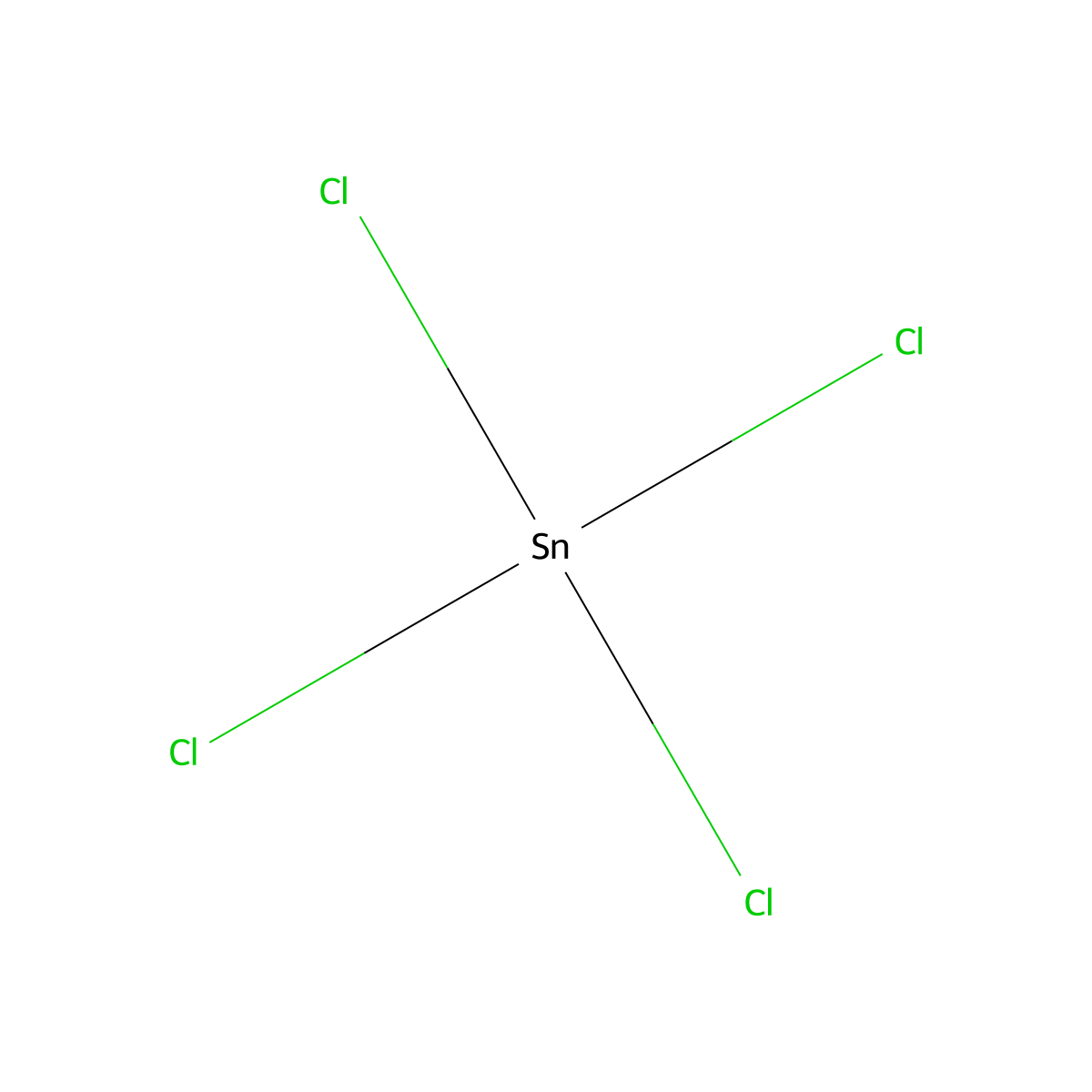 Tin tetrachloride molecular structure, CAS 7646-78-8