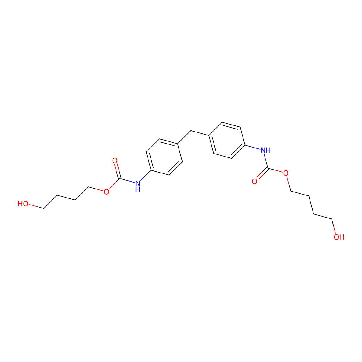 Bis(4-hydroxybutyl) 4,4'-methylenebis(phenylcarbamate) molecular structure, CAS 76460-93-0