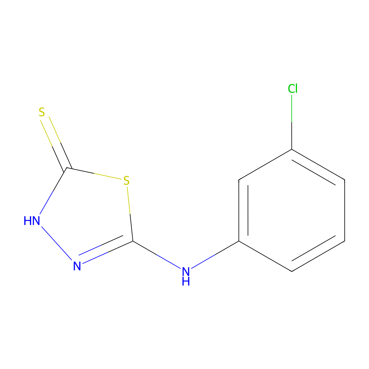 5-[(3-Chlorophenyl)amino]-1,3,4-thiadiazole-2-thiol molecular structure, CAS 76462-59-4