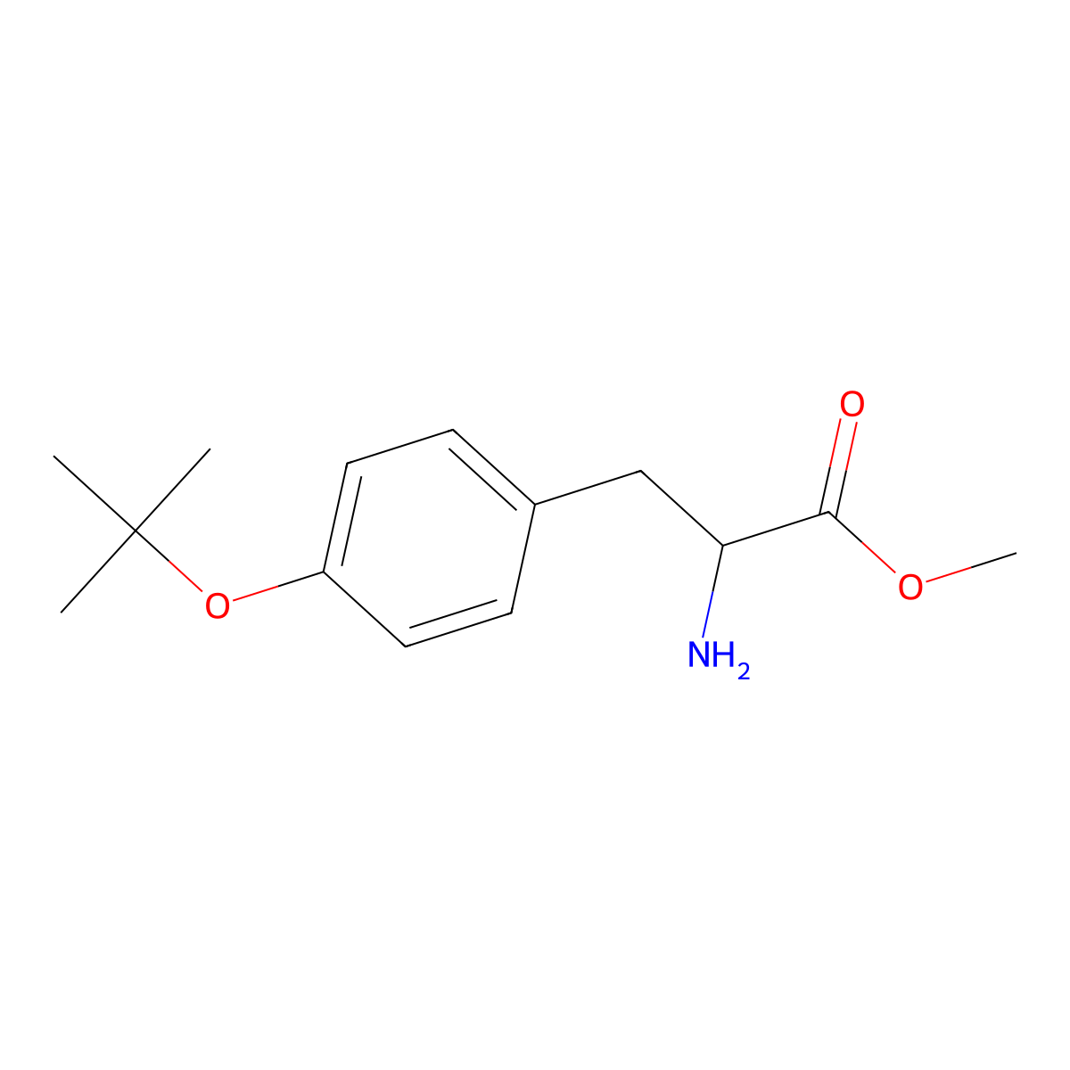 methyl (2R)-2-amino-3-[4-(tert-butoxy)phenyl]propanoate molecular structure, CAS 764623-50-9