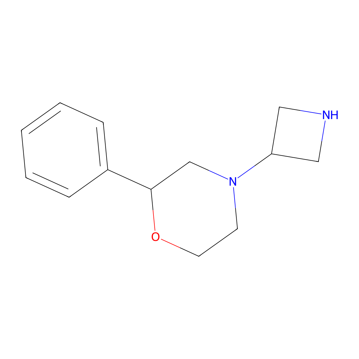 4-(3-Azetidinyl)-2-phenyl-morpholine 2HCl molecular structure, CAS 764626-32-6