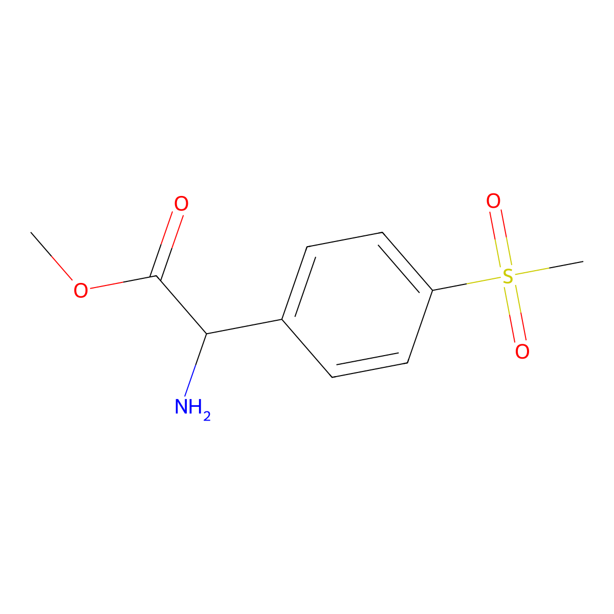 Methyl 2-amino-2-(4-methanesulfonylphenyl)acetate molecular structure, CAS 764626-76-8
