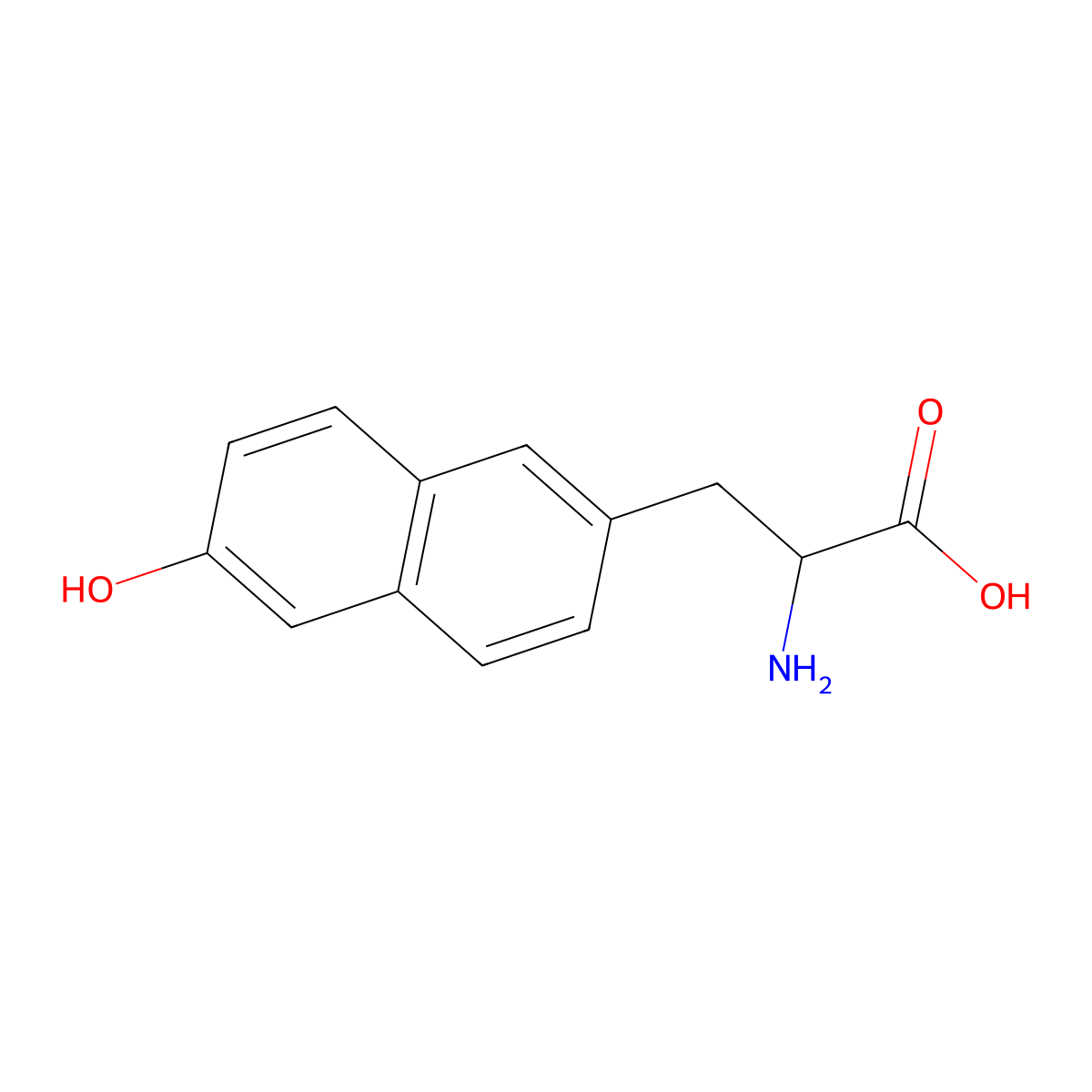 2-Amino-3-(6-hydroxynaphthalen-2-yl)propanoic acid molecular structure, CAS 764628-62-8