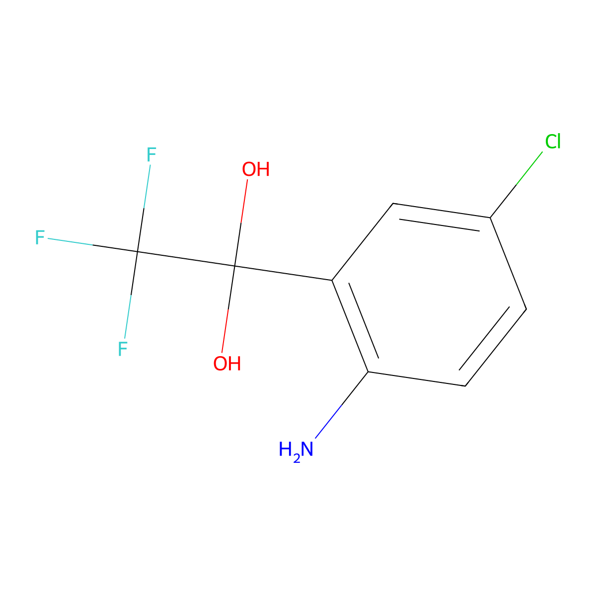 1-(2-Amino-5-chlorophenyl)-2,2,2-trifluoroethane-1,1-diol molecular structure, CAS 764631-94-9