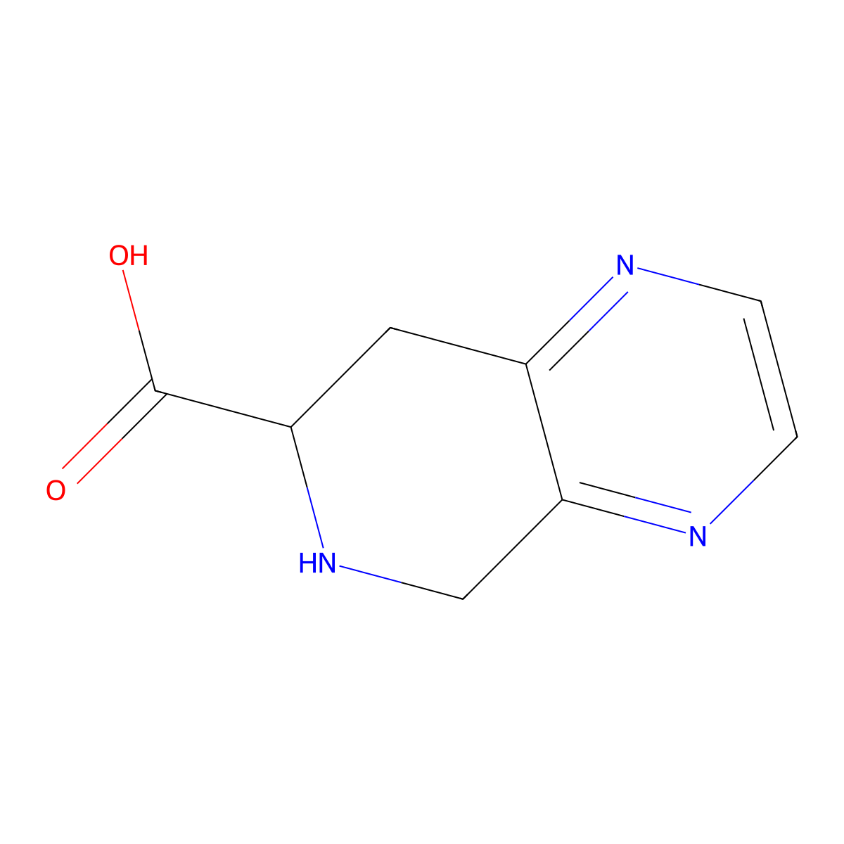 5,6,7,8-Tetrahydropyrido[3,4-b]pyrazine-7-carboxylic acid molecular structure, CAS 764635-62-3