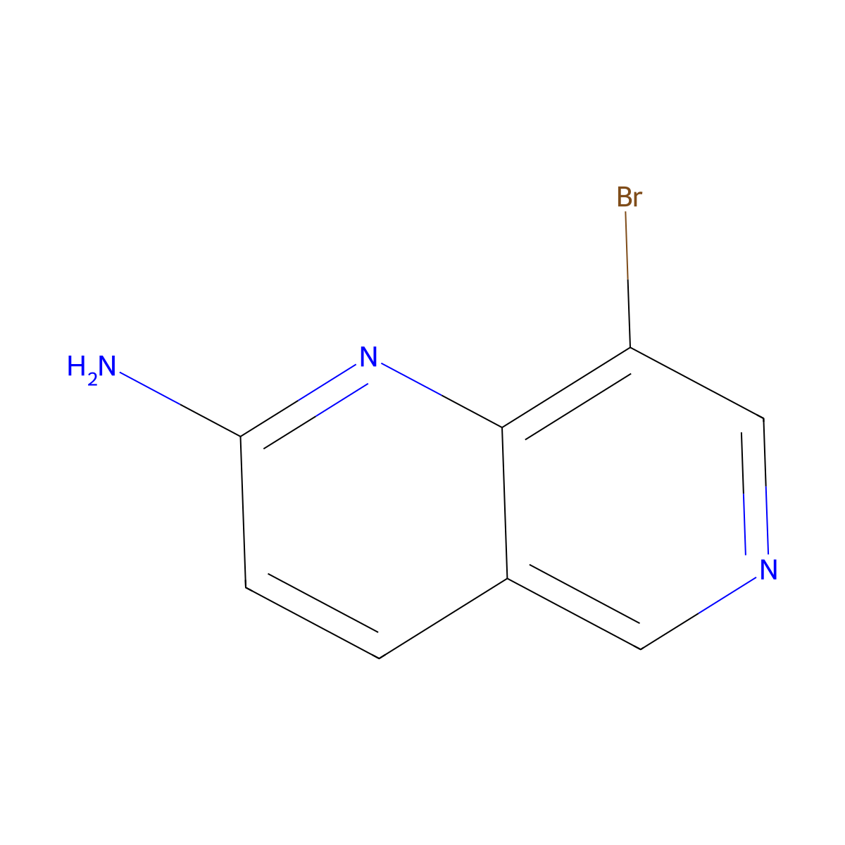 8-Bromo-1,6-naphthyridin-2-amine molecular structure, CAS 764638-25-7