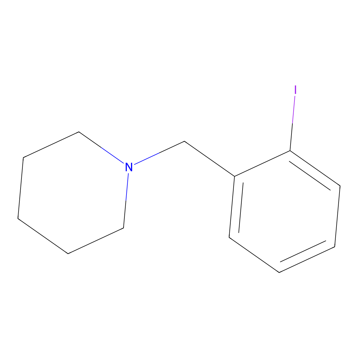 1-(2-Iodobenzyl)piperidine molecular structure, CAS 76464-88-5