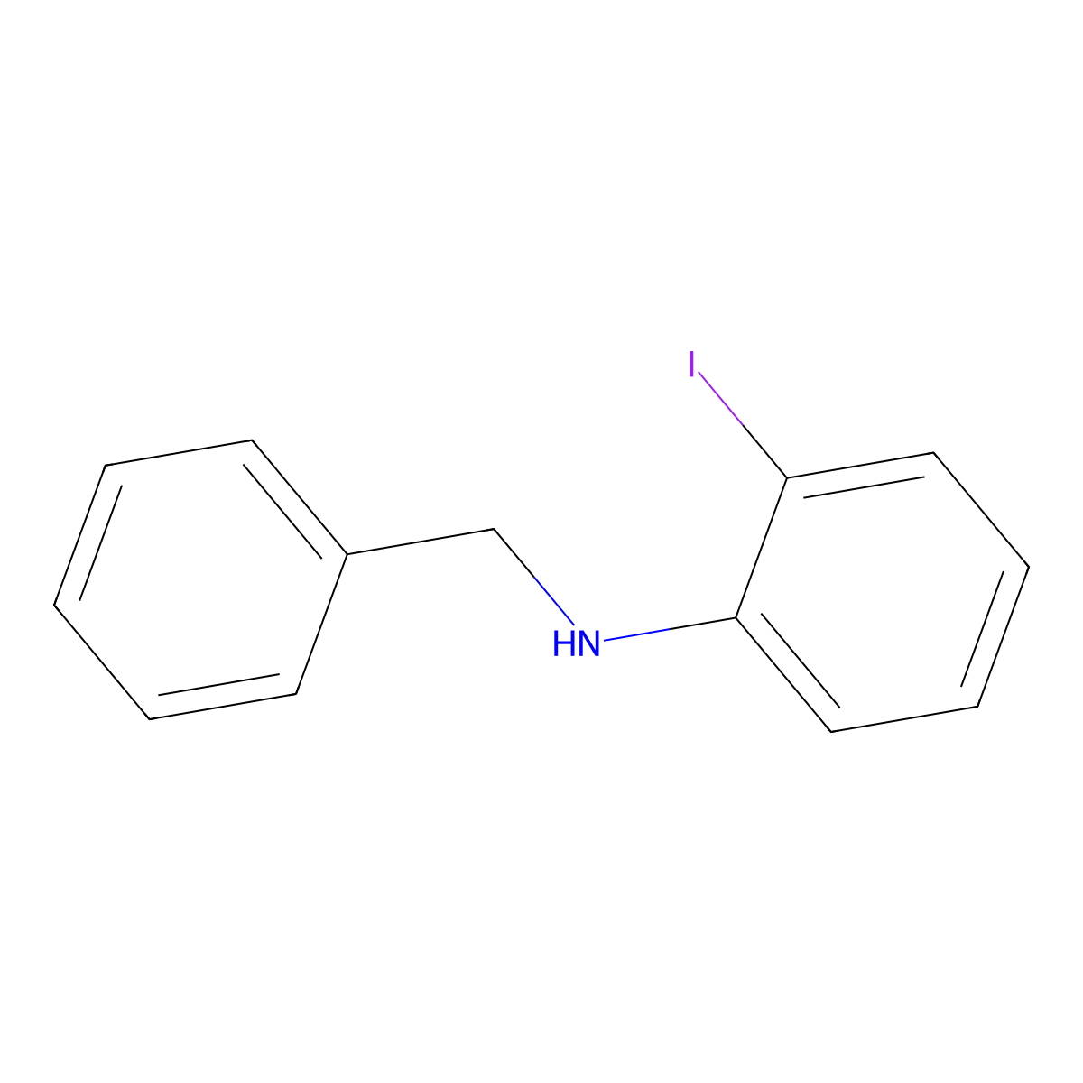 N-benzyl-2-iodoaniline molecular structure, CAS 76464-99-8
