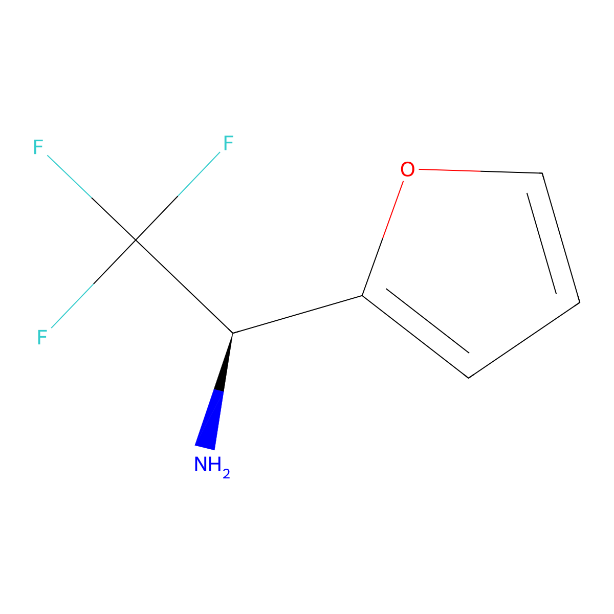 (1R)-2,2,2-Trifluoro-1-(2-furyl)ethylamine molecular structure, CAS 764641-05-6